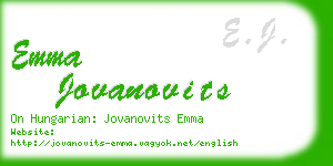 emma jovanovits business card